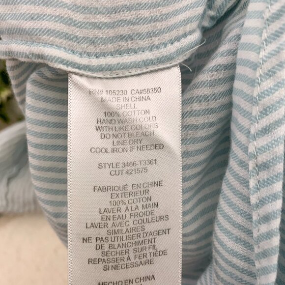 Joie Dumas Blue Pinstripe Button Down Shirt Size Large - Picture 9 of 9